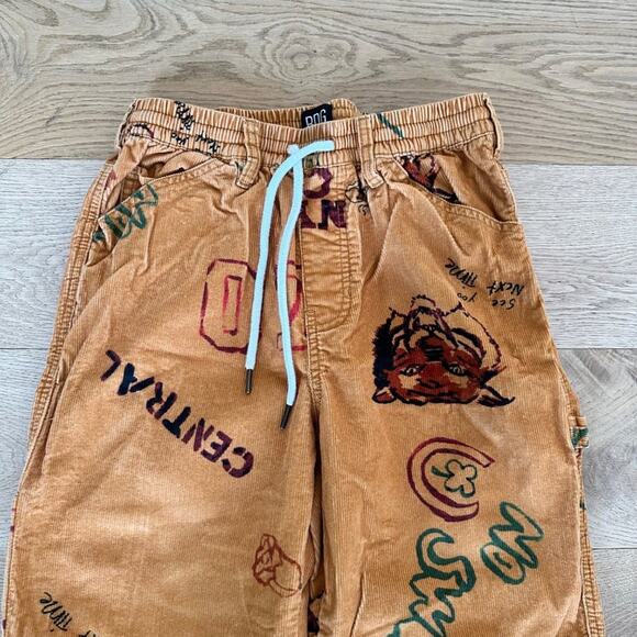 BDG - Mens Doodle Corduroy Painter Pants in Yellow Mustard - Picture 2 of 7